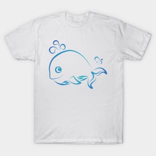 cute blue Whale doodle T-Shirt